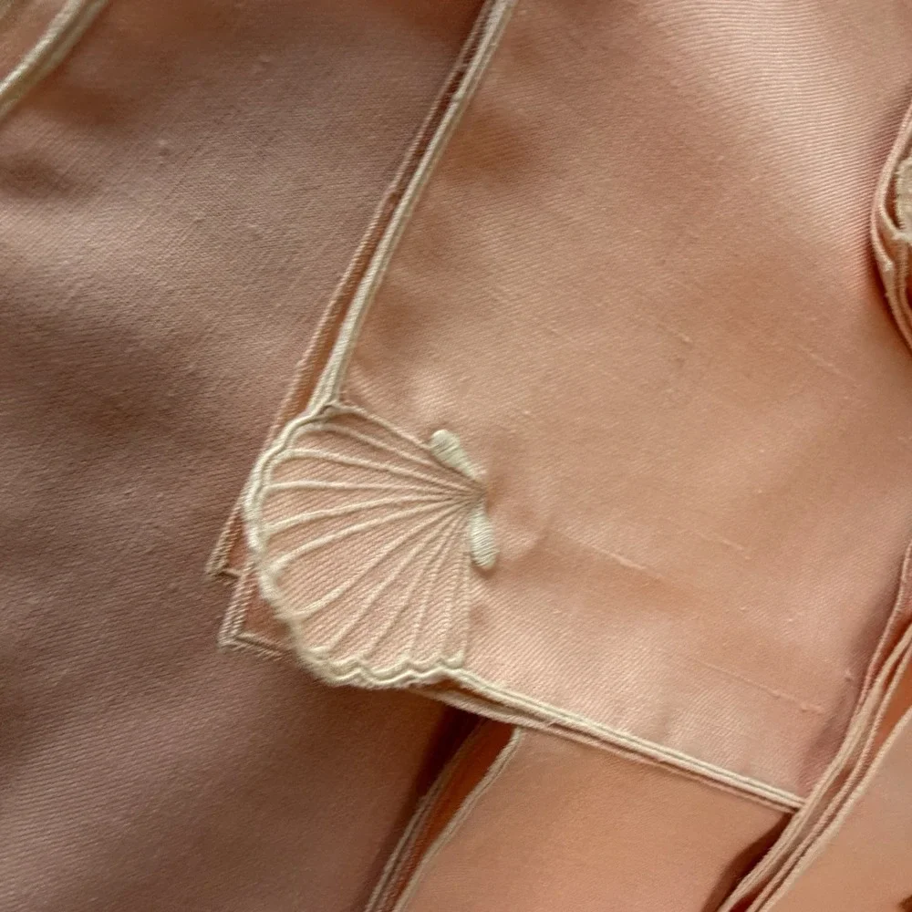Vintage Pink Linen Blend Napkins Set of 6 Dinner Table Linens Cottage Barbiecore